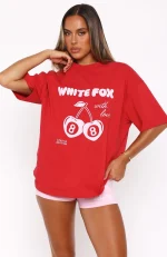 With Love In The Moment Oversized Red Tee-1