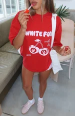 With Love In The Moment Oversized Red Tee