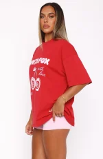 With Love In The Moment Oversized Red Tee-2