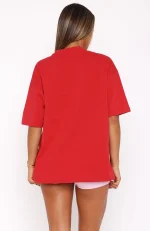 With Love In The Moment Oversized Red Tee-3