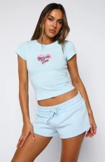 You Left Me Baby Blue Short-1