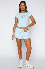 You Left Me Baby Blue Short-4