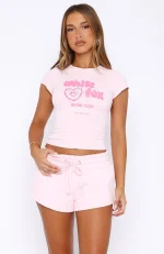 You Left Me Baby Pink Short-1