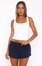 You Left Me Navy Short-1