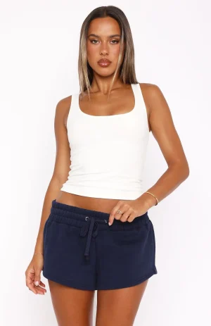 You Left Me Navy Short-1